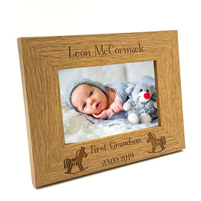Image of ukgiftstoreonline Personalised First Grandson Photo Frame Gift (4 x 6 Inch)