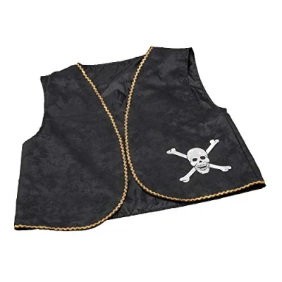 Image of Bristol Novelty BA021 Dress up Accessory Pirate Waistcoat Costume 1 Piece Black One Size 3 years Distressed, mens, Cartoon