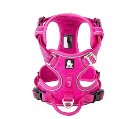 Image of WINHYEPET True Love No Pull Dog Harness Extra Reflective Pet for Small Medium Large Dogs Adjustbale Running Walking Padded Soft Mesh Vest Easy Control TLH56512(Fushcia,L)
