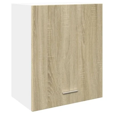 Image of vidaXL Wall Mounted Hanging Storage Cabinet/Storage Sonoma Oak Engineered Wood 1 Door, 2 Compartments, 50x31x60 cm, for Kitchen