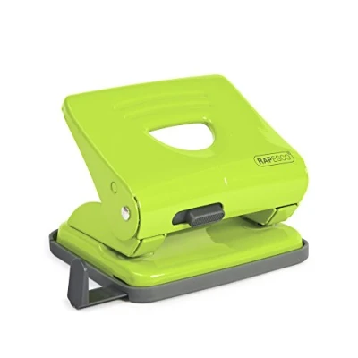 Image of Rapesco 1361 825 2 Hole Metal Punch, 25 Sheet Capacity, Green