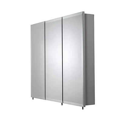 Image of Croydex Westbourne Triple Door Tri View Steel Cabinet with Hang N Lock Fixing System, White