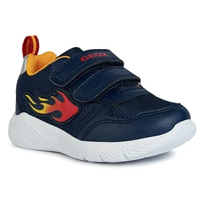 Image of Geox Baby B Sprintye Boy Sneaker, Navy Yellow, 5 UK Child