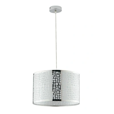 Image of MAYA Cylindrical Pendant Ceiling Light Chrome 35x22cm
