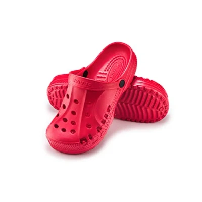 Image of ESTRO Garden Clogs for Men Shoes Women Mens Gardening Plastic A78 (5 UK, Red)