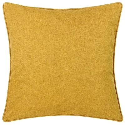 Image of furn. Dawn Textured Feather Filled Cushion Mustard Size 45 cm x