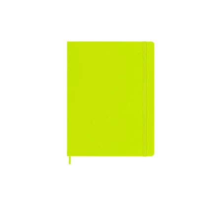 Image of Moleskine Classic Notebook, Ruled Hard Cover and Elastic Closure, Size x Large 19 25 cm, Colour Lemon Green, 192 Pages