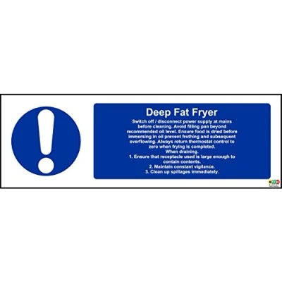 Image of 200mmx66mm Deep Fat Fryer (Self Adhesive Sticker Label Sign)