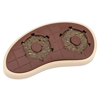 Image of PetSafe Treat Ring Holding Chew Toy, Steak BPA free Rubber Beef Scented Interactive Pet Puzzle for Boredom or Separation Anxiety Small to Large Dogs
