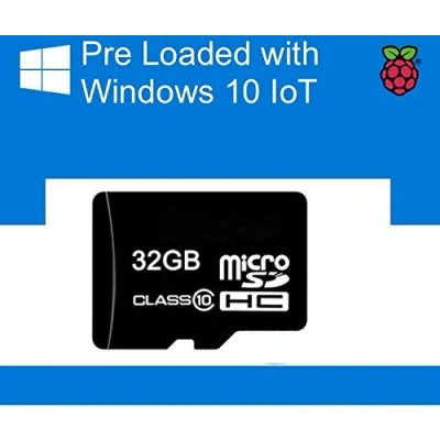 Image of sb components 32GB Micro SD card preloaded with Windows 10 IOT Core for Raspberry Pi 3 B+ (32 GB)