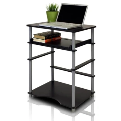 Image of Furinno Home Laptop Notebook Computer Desk, Black/Grey,59.9 (W) x 75.6 (H) 39.6 (D) cm