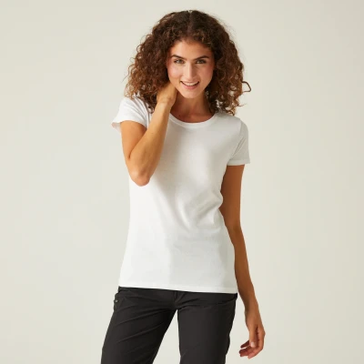 Image of Regatta Technical Short Sleeve T Shirt 100% Cotton Carlie with Printed Shirts/Polos/Jackets Woman White