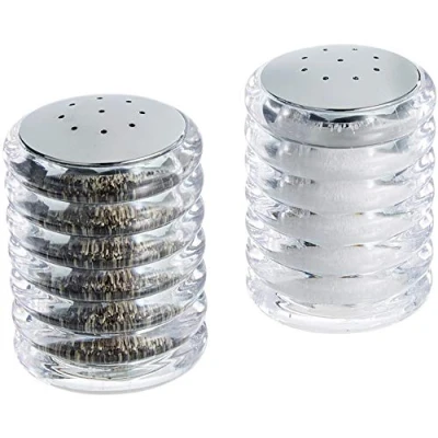 Image of Cole &amp; Mason Beehive Salt and Pepper Shaker Set, Pots, Acrylic/Chrome, 60 mm, Twin Includes 2 x Shakers