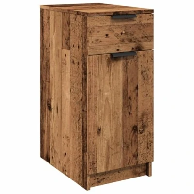 Image of vidaXL Desk Cabinet Cupboard Storage Old Wood Engineered Brown, 33x50x75 cm Modern Multi Purpose Drawer and Compartments for Living Room/Home Office