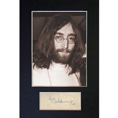 Image of JOHN LENNON Beatles Signed Autograph Mounted Photo Reproduction Print A4 Rare (297 x 210mm) #254 (Mount &amp; (Not Framed))