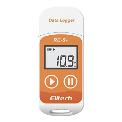 Image of Elitech RC 5+ Temperature Data Logger Digital PDF USB Reusable Recorder Refrigerator Thermometer 32000 Points High Accuracy &amp; CSV Export