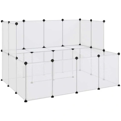 Image of vidaXL Small Animal Cage Transparent 143x107x93 cm PP and Steel