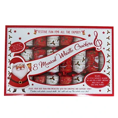 Image of Elba RSW XM4653 Musical Whistle Christmas Crackers and Game, Box of 8, Multicolor, One Size