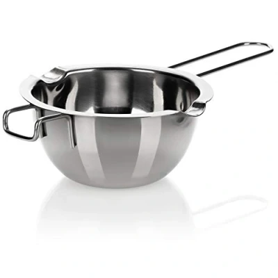 Image of com four® Water Bath Melting Pot Bowl with 2 spouts Durable Stainless Steel Dishwasher Safe (01 Piece 400ml)