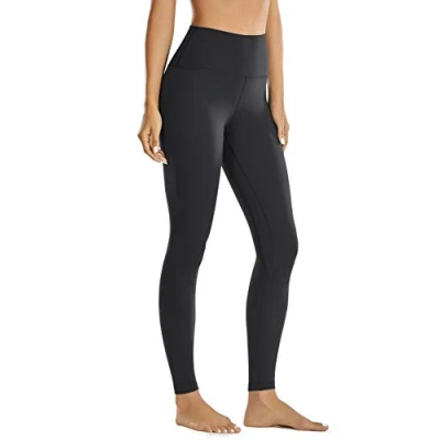 Image of CRZ Yoga Women&#039;s Squat Proof Hugged Feeling High Waist Activewear Workout Pants Gym Leggings 28 Inches Black 8