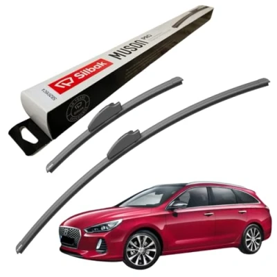 Image of Silbak Windscreen Wipers, for HYUNDAI I30 CW (2017 ONWARDS) Wiper Blades, 650mm/400mm