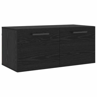 Image of vidaXL Wall Cabinet Black oak 80 x 36.5 35 cm Engineered wood