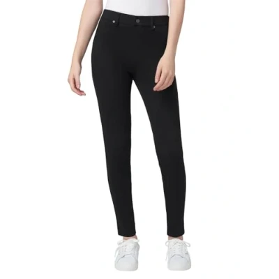 Image of HUE Women&#039;s Ultra Soft High Waist Denim Leggings Hosiery, Black, XL