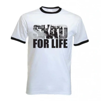 Image of Tribal T Shirts Ska&#039;d for Life Mens Ska Shirt (Medium, White)
