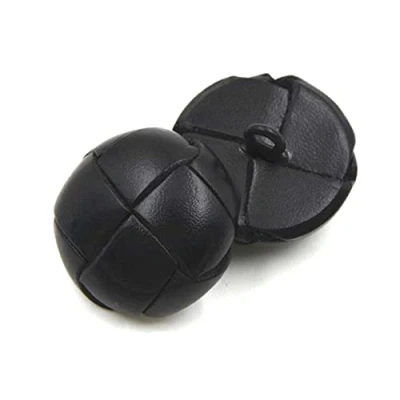 Image of 5pcs Leather Covered Buttons 15/18/20/23/25mm Black Brown Button for Coats Jacket Sewing Buttons, Black, 25mm