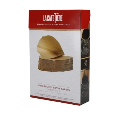Image of La Cafetiere Unbleached Filter Paper Size 4 100 Pc