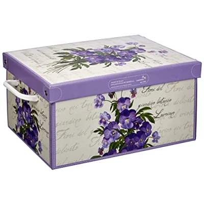 Image of Collection Scented Violet Small, decorative storage box, cardboard boxes with lids , and Handles, clothes storage, toy box baskets, teddy