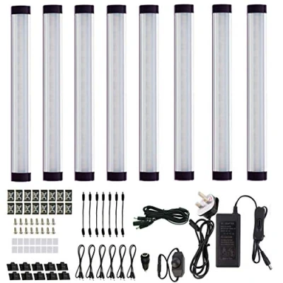 Image of AIBOO 12V Under Cabinet Kitchen Lights,Under Cupboard Lighting with Dial Dimmer Switch for Countertop Display (6000K Daylight White, 8 Panels)