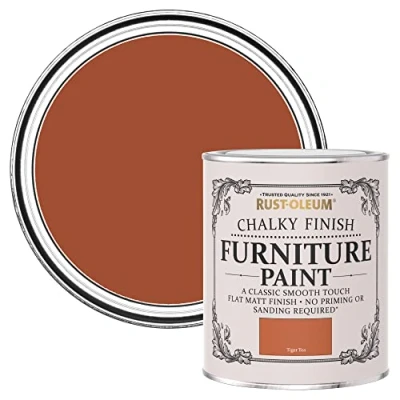 Image of Rust Oleum Orange Upcycled Furniture Paint in Chalky Finish Tiger Tea 750ml