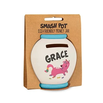 Image of History &amp; Heraldry Personalised Bamboo Smash Pot Money box (Grace)