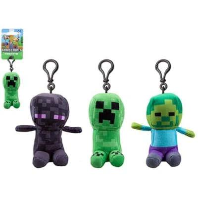 Image of PMS 466012 Minecraft Mini Plush Character Clip On 13cm, 1 Piece (3 Assortments), Multicolor