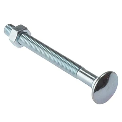 Image of Merriway BH05114 (4 Pcs) Carriage Bolts with Nuts, M10 x 75mm (3/8 inch 3 inch) Zinc Plated Pack of 4 Pieces
