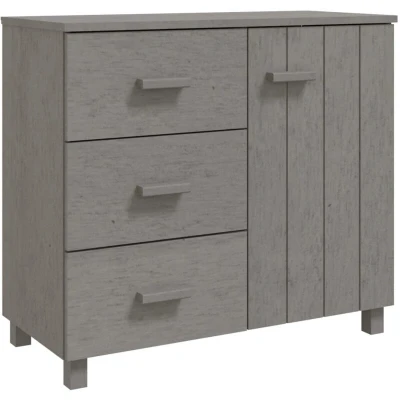 Image of vidaXL Sideboard HAMAR Light Grey 90x40x80 cm Solid Pinewood