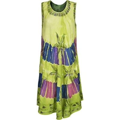 Image of Women Ladies Plus Size Sleeveless Tie dye Beach Summer Sundress Fot For 12 to 24 Floral Dress (One (12 24), 4)