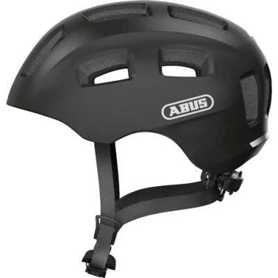 Image of ABUS Youn I 2.0 bike helmet with light for children, teenagers and young adults girls boys black, size S