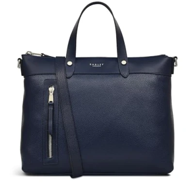 Image of RADLEY London Zippy Medium Ziptop Top Handle Handbag for Women, in Navy Grained Leather