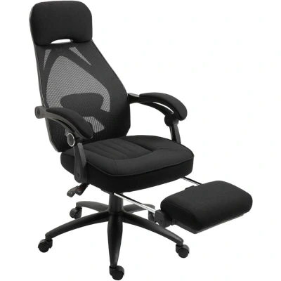 Image of Vinsetto Swivel Office Chair Recliner Lunch Break Adjustable Height W/Footrest