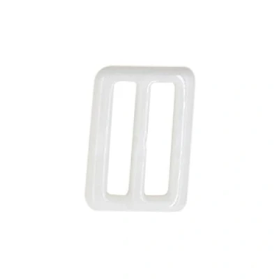 Image of Anjing Rectangle Girdle Buckle Clothes Coats Buttons Plastic Slide Triglide Slides Webbing Embellishment 40mm white
