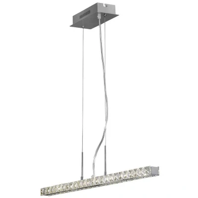Image of Galaxy Ceiling Pendant Linear 12W LED 4000K Polished Chrome, Crystal