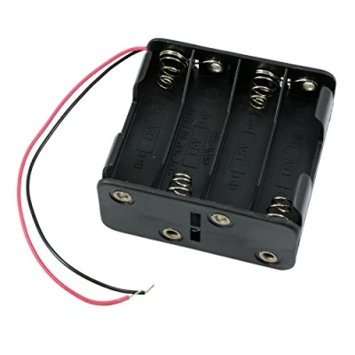 Image of AA x 8 Open Battery Holder Box 150mm Wires Leads