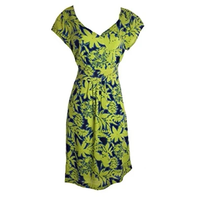 Image of Ex White Stuff Ladies Summer blossom Floral Border Tea Sun Dress 8 18 (16, Lime)