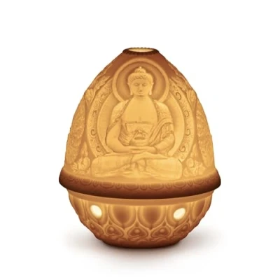 Image of LLADRÓ Buddha Lithophane. Porcelain Litophane.