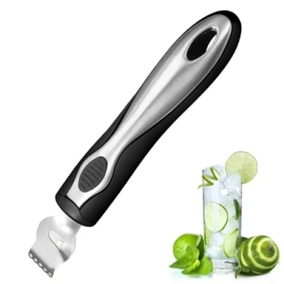 Image of Lemon Stainless Steel Zester，Lemon Zester Peeler， Kitchen Peeler Tool for Cocktails Lime Oranges Gadgets (Black)
