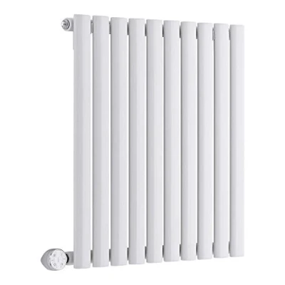 Image of Milano Aruba 600W White Horizontal Single Oval Panel Electric Radiator 635mm x 595mm