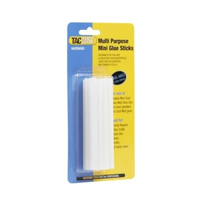 Image of Tacwise 0476 Cool Melt Glue Sticks, 7.4mm x 100mm, Pack of 12, Clear, Beige, 100mm Long