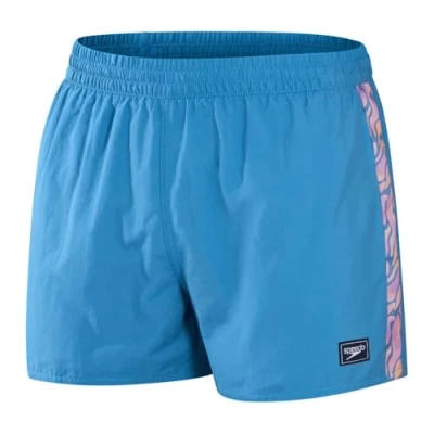 Image of Speedo Mens Retro 13 inch Water Shorts in Blue Nylon Size Small